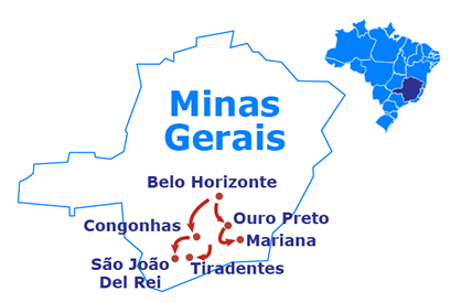 Mapa Cidades Históricas Mineiras - Cidades Históricas Mineiras